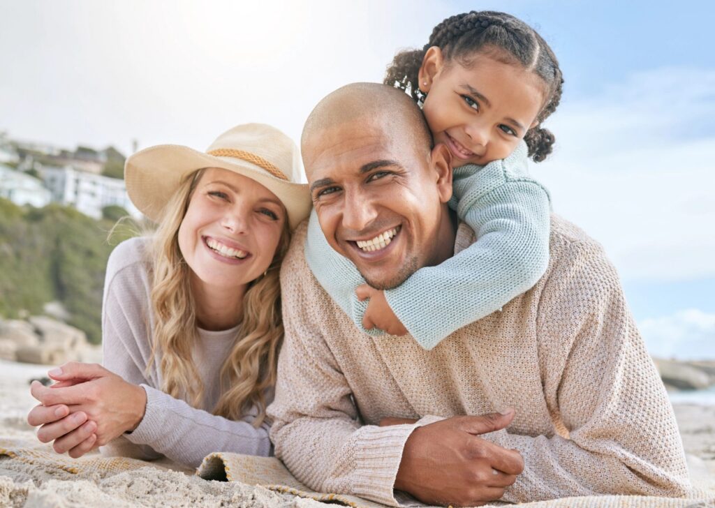 Family smiling together