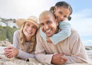 Family smiling together