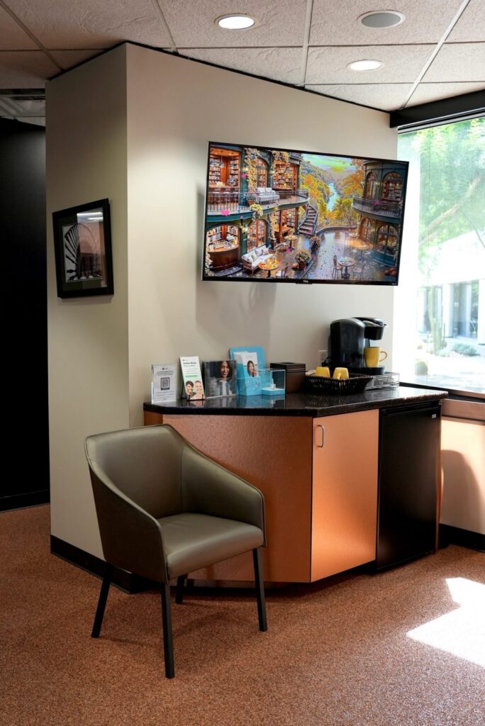 Coffee station inside Calaway Dental